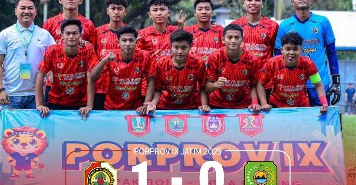 Tim Sepak Bola Putra Mojokerto Lolos Semifinal Porprov Jatim IX 2025 setelah Menang Tipis 1-0