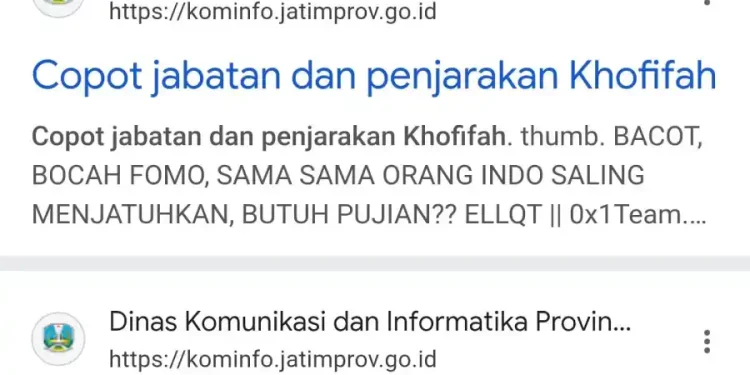 Website Dinas Kominfo Jatim Down Akibat Serangan Hacker