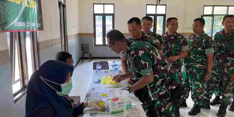 Tes Urine Kodim 0811 Tuban Nihil Narkoba, BNNK Apresiasi Komitmen Bersih Narkotika